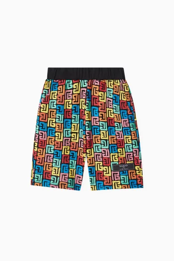Allover Logo-print Shorts in Cotton-jersey