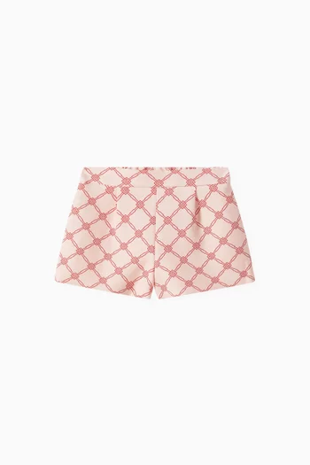 Logo Print Shorts in Crepe