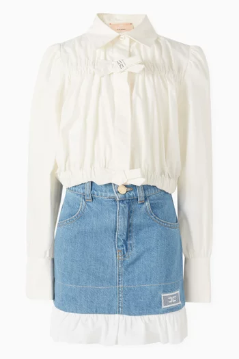 Bow Shirt in Poplin