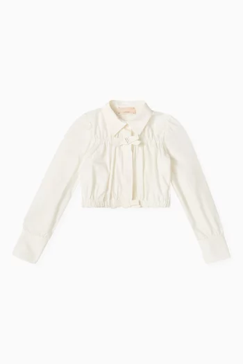 Bow Shirt in Poplin
