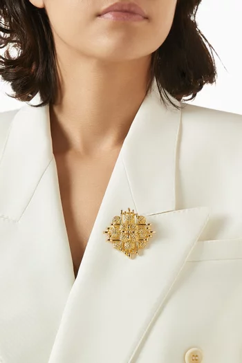 بروش فينتج من الثمانينيات مجموعة ريديسكفورد معدن مطلي ذهب