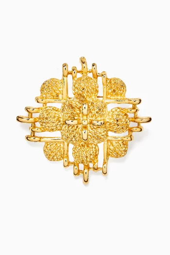 بروش فينتج من الثمانينيات مجموعة ريديسكفورد معدن مطلي ذهب