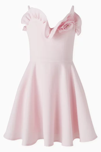 Ruffle Dress in Crepe