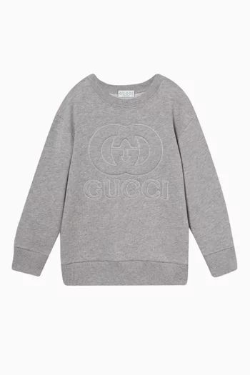 Embroidered Sweatshirt in Cotton