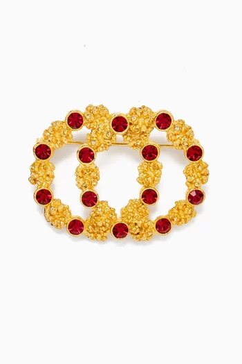 1980s Rediscovered Wreath Brooch in Gold-plated Metal