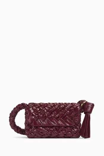 Small Kalimero Città Shoulder Bag in Intrecciato Leather