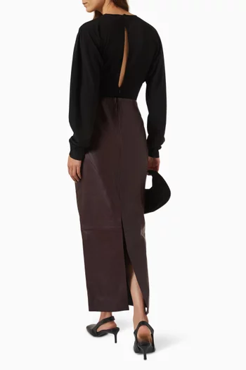 Dolman-sleeve Bodysuit in Stretch Viscose