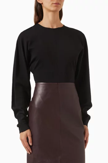 Dolman-sleeve Bodysuit in Stretch Viscose