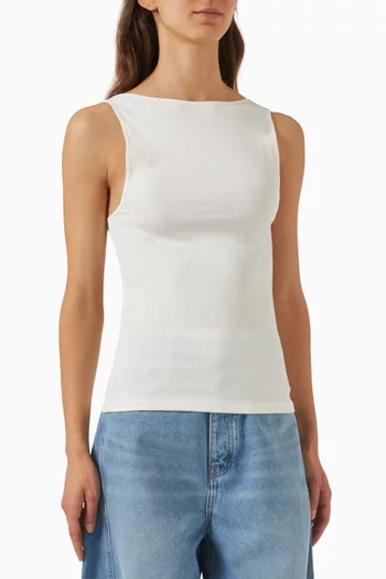Bateau Cut-out Top in Rib-knit