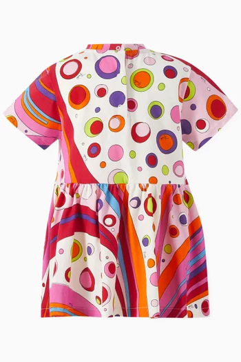 Abstract-print Dress in Cotton