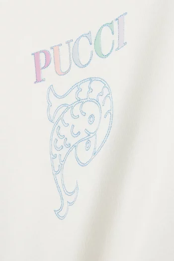 Logo Embroidered T-shirt in Cotton