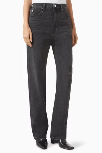 EZ Cut-out Logo Jeans in Denim