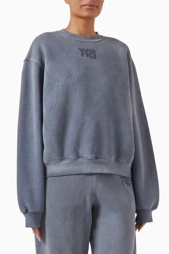 Puffed Logo Sweatshirt in Cotton-terry