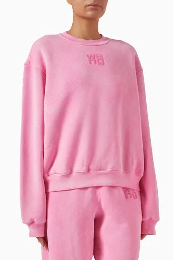 Puffed Logo Sweatshirt in Cotton-terry