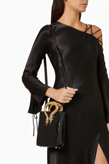 Mini Malleable Shopper Bag in Leather