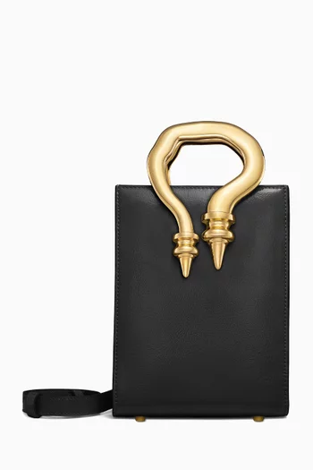 Mini Malleable Shopper Bag in Leather
