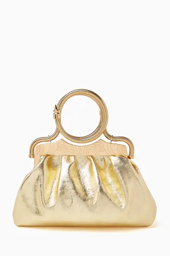 The Bangle Clutch in Metallic Leather