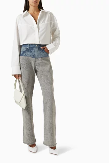 Zavier Contrast Jeans in Denim