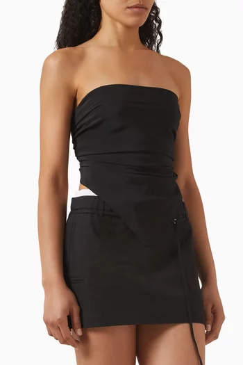 Archer Strapless Top in Washed Silk