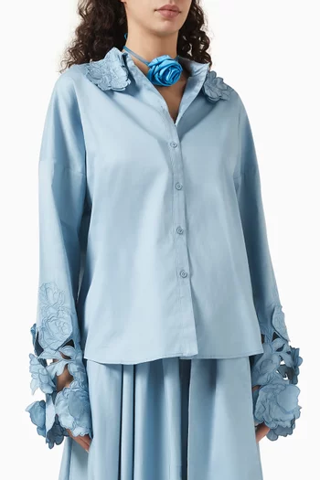 Daniella Applique Blouse in Cotton