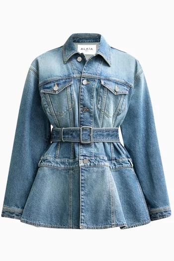 Vintage Peplum Jacket in Denim