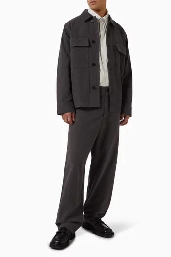 Anrhaki Pinstripe Overshirt in Cotton