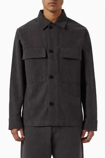 Anrhaki Pinstripe Overshirt in Cotton