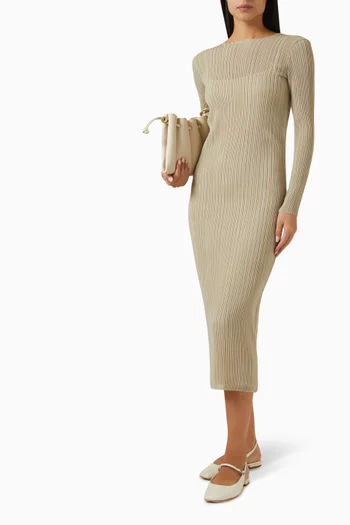 Pleated Midi Dress