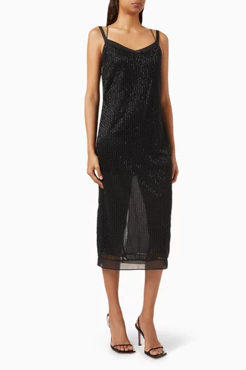 Bead-embellished Midi Dress