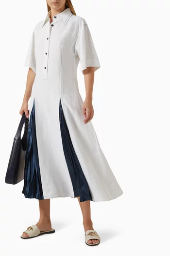 Flared Inlay Midi Dress