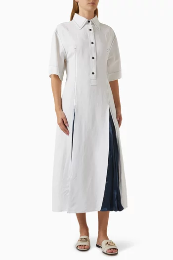 Flared Inlay Midi Dress