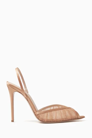 Katy 105 Slingback Sandals in Satin and Tulle
