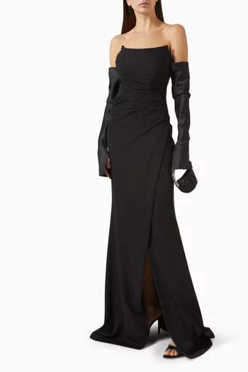 Aairah Corset Gown in Crepe & Satin