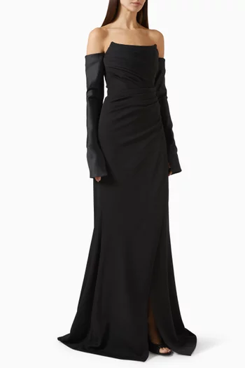 Aairah Corset Gown in Crepe & Satin