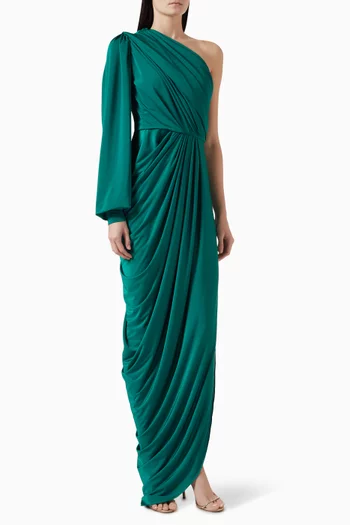 Martina Draped One-shoulder Dress