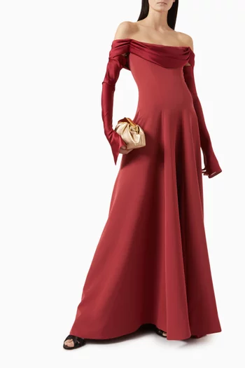 Salma Draped-neck Dress