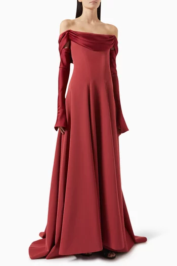 Salma Draped-neck Dress