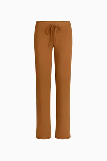 Cotton Jersey Straight-leg Pants