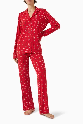 Sleep Long Sleeve Button-up Set