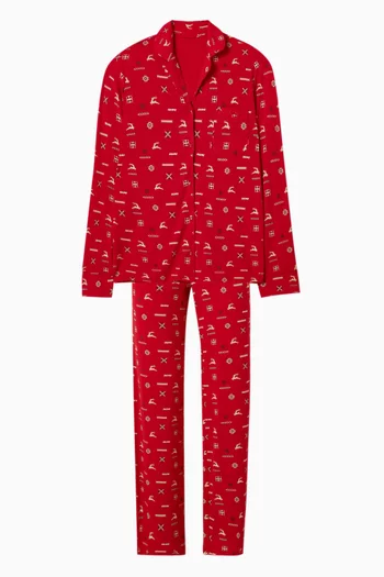 Sleep Long Sleeve Button-up Set