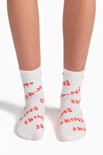 جوارب رياضية بطول منتصف الساق، 3 أزواج