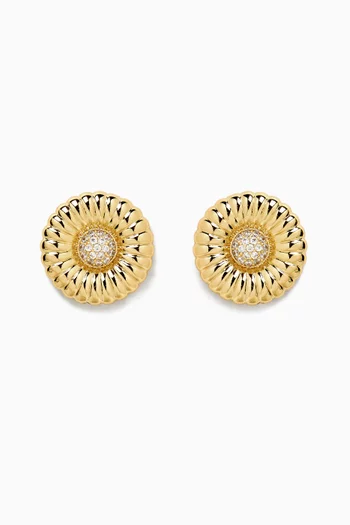Retro Radiance Earrings in 24kt Gold-plated Brass