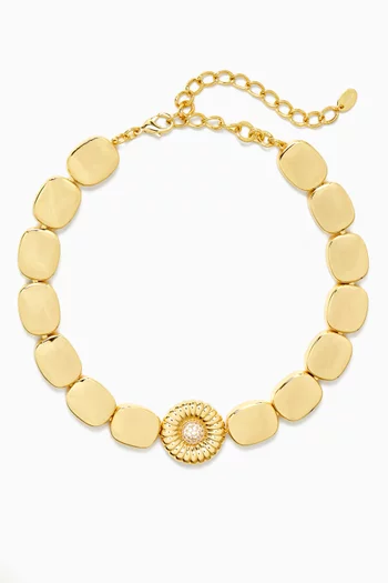 Retro Radiance Necklace in 24kt Gold-plated Brass