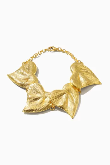 Solid Heart Bracelet in 24kt Gold-plated Brass