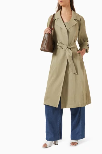Snodo Duster Coat in Stretch Viscose & Linen