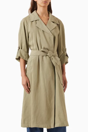 Snodo Duster Coat in Stretch Viscose & Linen