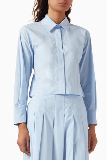 Marsala Tie-back Shirt in Cotton Blend