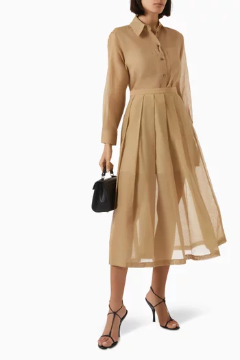 Cubano Pleated Skirt in Cotton Blend