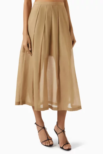Cubano Pleated Skirt in Cotton Blend