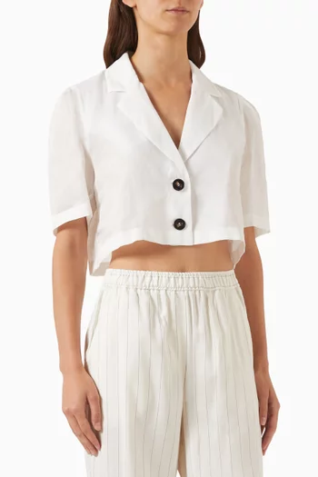 Roger Crop Blazer in Ramie